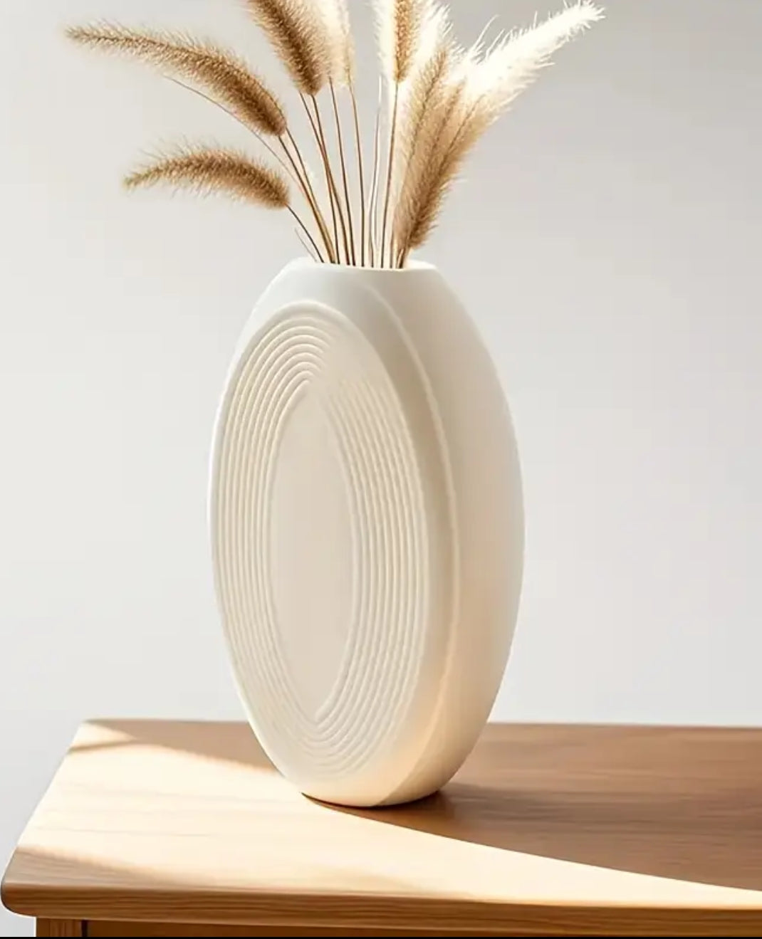 2pcs decent Style Vase Set - Matte White Plastic Vases with Ring Pattern, Shatterproof Lightweight Tall and Short Combination, Suitable for Dried or Fresh Flowers, Ideal for Entryway or Living Room Decor, Housewarming Gifts